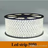 LED Strip Light SMD5050 LED Flexibelt ljus 60LED / M AC110V / 220V Vattentät 6 färger Cuttable LED-remsor med strömkontakt