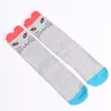 Chaussettes mignonnes de dessin animé pour enfants, en coton imprimé d'animaux, chaussettes hautes et longues en renard pour petites filles, chaussettes rayées pour genouillères