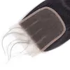 Cheveux vierges malaisiens 3 faisceaux avec fermeture à lacet 5x5 couleur naturelle cheveux humains raides avec fermeture trames de cheveux de bébé