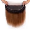 Ombre Bundles Mit Frontal Verschluss T1B/30 Brasilianische Haarwebart 3 Bundles Mit Frontal 13x4 Ohr zu ohr Spitze Frontal Verschluss 4 teile/los