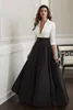 Elegant Long Sleeves Mother Of The Bride Dresses Deep V Neck Pleated Wedding Guest Dress A Line Floor Length Satin Evening Gowns316S