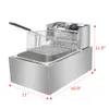 Grossist EH81 2500W MAX 110V 6.3QT / 6L Rostfritt Stål Singelcylinder Elektrisk Fryer US-kontakt