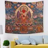 Andlig Tapestry Buddhism Vägg Hängande Dekoration Guanyin Tenture Hem Vardagsrum Inredning Etnisk Väggmålning Matta