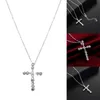 Collier plaqué argent bijoux mode croix CZ cristal Zircon pierre pendentif collier cadeau de noël