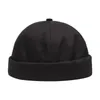 Unisexe Docker marin Biker casquette hommes réglable décontracté sans bord crâne boucle Beanie chapeau solide hommes chapeau été femmes chapeaux295L