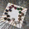 Mode-sieraden plek Persoonlijkheid Gem-Stijl Vierkante Koperen Micro Pave Stones Ketting voor Vrouw
