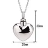 Fashion Simple Small Heart Cremation Stainless Steel Jewelry Heart Ash Pendant Urn Necklace Memorial Keepsake Jewelry