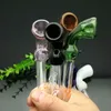 ガラス喫煙パイプ水ギセル最新の色湾曲したイルカプリントガラスパイプ