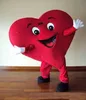 2019 Factory Outlet Love Red Heart Mascot Costume Halloween Wedding Party cuore rosso cartone animato Costume Fancy Dress Adult Childre258u