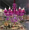 Бесплатная доставка Фиолетовый Люстра Европейский Декоративное Современная Гостиная Свеча Лампы Главная висячие лампы Хрустальная люстра свет