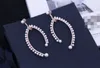 Fashion-L Fresh Water Pearl Dangle Earring 925 Sterling Silver med Cubic Zircon Multi Layers Tear Drop Shape Mode Smycken