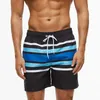 Homens Swimwear Shorts Praia Surf Board Shorts Mens secagem rápida Stripe Verão Patchwork Desporto Aquático Natação Surf Boardshorts