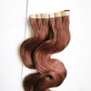 40pcs/Lot Brazilian Body Wave Skin Weft Human Hair 100g tape in hair extensions human hair