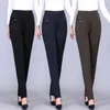 Femmes d'âge moyen et âgées 2020 printemps été nouvelle mode pantalon droit femme décontracté élastique taille haute costume pantalon A202