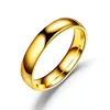 Goud eenvoudige band ringen roestvrij staal blanco ring dames heren ringen verloving trouwringen mode sieraden wil en zandgift