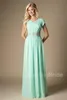 Beaded Mint Green Bridesmaid Dresses 2020 Modest A-Line Chiffon Formal bohemian country Maid of Honor Dress Wedding Guest Gown