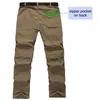 Primavera masculina / verão / outono carga calças homens removíveis calças secas rápidas para homem calças casuais masculino cáqui zip-off am4181