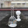 Rainbow recycler dab oil rig hookah unique glass water pipe white 6 inch mini heady bong for smoking accessories