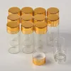 50pcs 10ml garrafas de vidro de alumínio Golden Cap Screw Esvaziar líquido transparente presente Container Desejando frascos garrafa