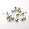 100pcs mycket i bulk silver / guld rostfritt stål örat ledningar pin ~ med pärla + spole örhänge hitta diy