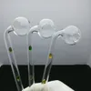 Tubos de vidrio Cachimba soplada para fumar Fabricación Bongs soplados a mano Olla curva de vidrio de doble fulcro de colores