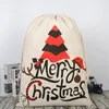 Weihnachtsgeschenktaschen große Leinwandtasche Santa Sack Drawess Geschenkbeutel mit Rentiere Santa Claus Sacksacks für Kinder Süßigkeiten Taschen XD21822