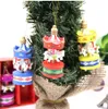 木のカルーセル馬の装飾品木製クラフトクリスマスの飾りミニ美しい木製クリスマス子供のギフトおもちゃ新年クリスマスプレゼント