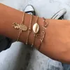 Bohème Sea Shell Bracelets Set Pour Femmes Ananas Perle Étoile De Mer Charme Chaîne Corde Chaînes Femme Boho Hawaïen Plage Bijoux Cadeau