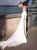 Romantico pizzo sirena abiti da sposa appliques o collo pavimento con lungo strascico abiti da sposa abiti da sposa abiti da sposa BC3043