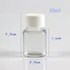 Bouteille PET carrée transparente de 30 ml 50 ml 80 ml, bouteille d'emballage, bouteille capsule, bouteille en plastique avec bouchon blanc F1853