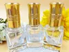 8ml Gold Lids Glass Perfume Bottle Women Makeup Fragrance Bottle Atomizer Pump Sprayer Cosmetic Containers DC795