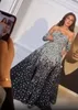 2020 Árabe Aso Ebi Negro brillante Vestidos de noche atractivos Lentejuelas con cuentas Vestidos de baile Sirena Fiesta formal Vestidos de segunda recepción ZJ553