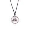 Posrebrzane Nordic Vikings Runes Amulet Odina Knot Valknut Odina Symbol Norse Viking Wojownik Naszyjnik