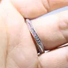 Drop Shipping Wysokiej Jakości Luksusowa Biżuteria Prawdziwe 100% Pure 925 Sterling Silver Pave White Sapphire CZ Diamond Party Eternity Wedding Band Ring