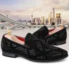 Fashion Casual Glitter Flats Men Designer Męskie buty do sukienki cekinowe mokasyny męskie czarne kryształowe buty 38-43n41 499 s 38-43n41 764