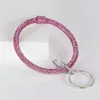 Fashion Colorful Silicone Artificial Diamond Jewelry Bracelet Keychain for Girl Woman Sports Wrist Key Ring Large O Keyring