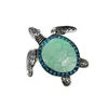 10st/Lot Green Rhinestones Tortoise Pendant Charm för halsband Söt emalj Animal Ocean Sea Turtle Charms för DIY -smycken