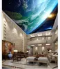 사용자 정의 3D 사진 천장 천정 인테리어 장식 벽화 Dream Sky Star Planet 호텔 거실 천정 벽화 벽 3D 용