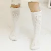 Algodón Rodilla Calcetines bebés de los muchachos calcetines largos infantil anti-mosquitos altura de la rodilla del calcetín del bebé del cordón del verano de malla calcetines recién nacido del niño