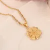24 k Fine gold GF Necklace Earring Set Women Party Gift flower Jewelry Sets daily wear mother gift DIY charms Sjolid Jewelry4723438