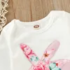 Easter Baby Odzież Zestawy Haft Dziewczynek Dziewczynki Pani Spodnie Pałąk 3 sztuk Zestaw Bunny Noworodka Outfits Wiosna Dziewczyna Ustaw DHW2057