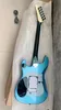 Personalizado Tom Morello Braço The Homeless Metal Azul Guitarra Elétrica Ponte Preta Tremolo Tailpiece Porca de Travamento China Guitars6547700