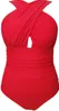 Large Size Swimming Suits Womens 1 Pieces Trikinis Retro Cross Cup High Waist Swimsuit Red Plus Size One-pieces Bathing Suits
