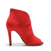 Hot Sale-Smirnova stor storlek 34-43 mode vår nya skor kvinna peep toe tunna höga klackar skor ankelstövlar kvinnor bal bröllop