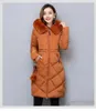 Большой мех зимнее пальто утолщенной Parka женщин шить тонкие длинные пальто зимы вниз хлопка женщин вниз куртки пуховик женщин