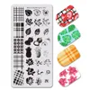 Groothandel 6 stks stempelen voor nagels regen dier afbeelding nagel stempelen platen bloem blad water marmeren sjabloon Nail Art Tools