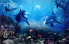 Photo Fond d'écran 3D Beautiful Dolphin Sous-marin Sous-marin 3D Seascape Salon Chambre à coucher Fond de la décoration murale Fond d'écran