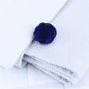 Men's Tuxedo Shirt Jewelry Cufflink Stud Set Fashion Blue&Purple Silk Knot Cuff Links Button Come With Box1