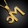 Joli collier lettre M pour femmes, couleur argent/or, pendentif Alphabet, chaîne avec nom, bijoux cadeau Hip Hop, pour femmes et hommes