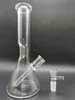 Tipo semplice Bong in vetro trasparente Narghilè Tubo in linea Becher Bruciatore a olio dap rig bolla con ciotola da 14 mm per fumare chicha